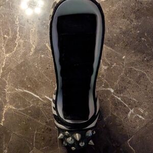 Zebra Print High Heel Ring Holder with Studded Detail